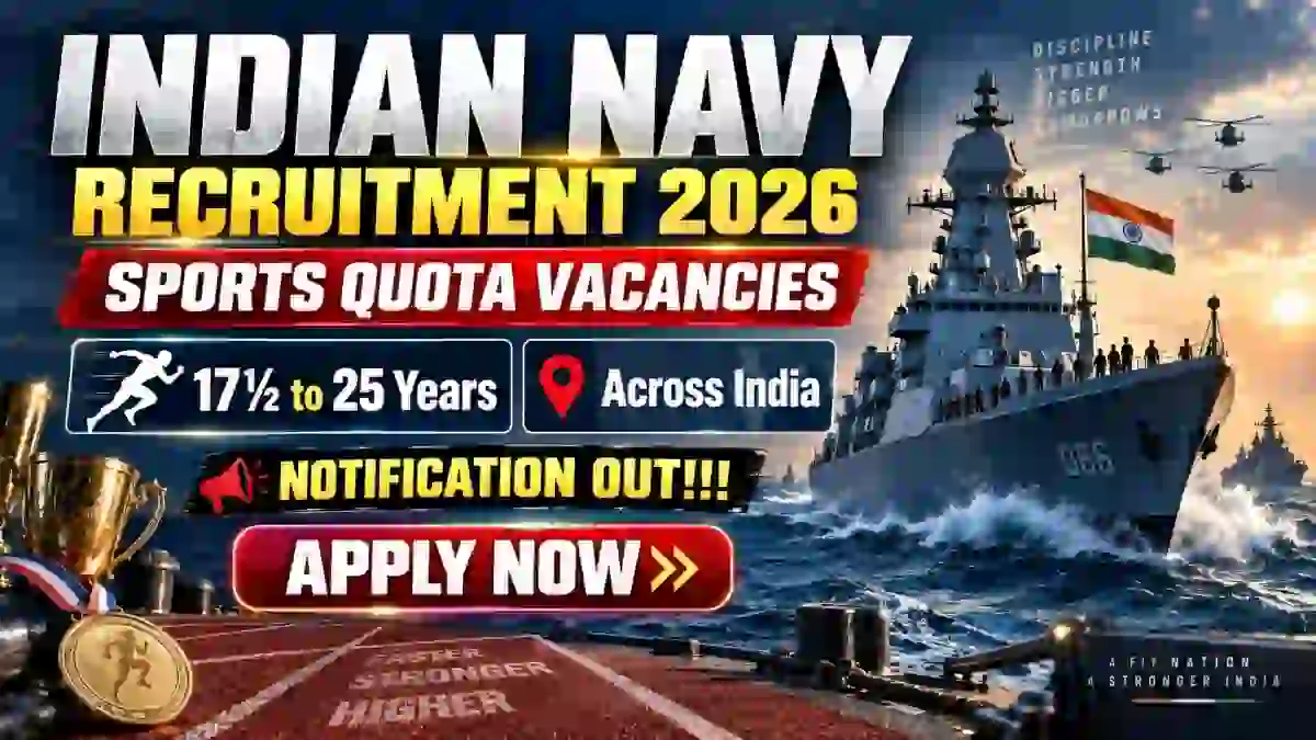 Indian Navy Sports Quota Recruitment 2026 Notification Out - Download Form Indian Navy Sports Quota Recruitment 2026 Notification Out - Download Form