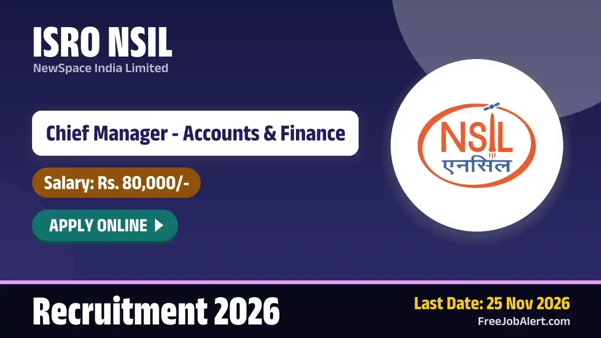 ISRO NSIL Chief Manager Recruitment 2026 – Apply Online ISRO NSIL Chief Manager Recruitment 2026 – Apply Online