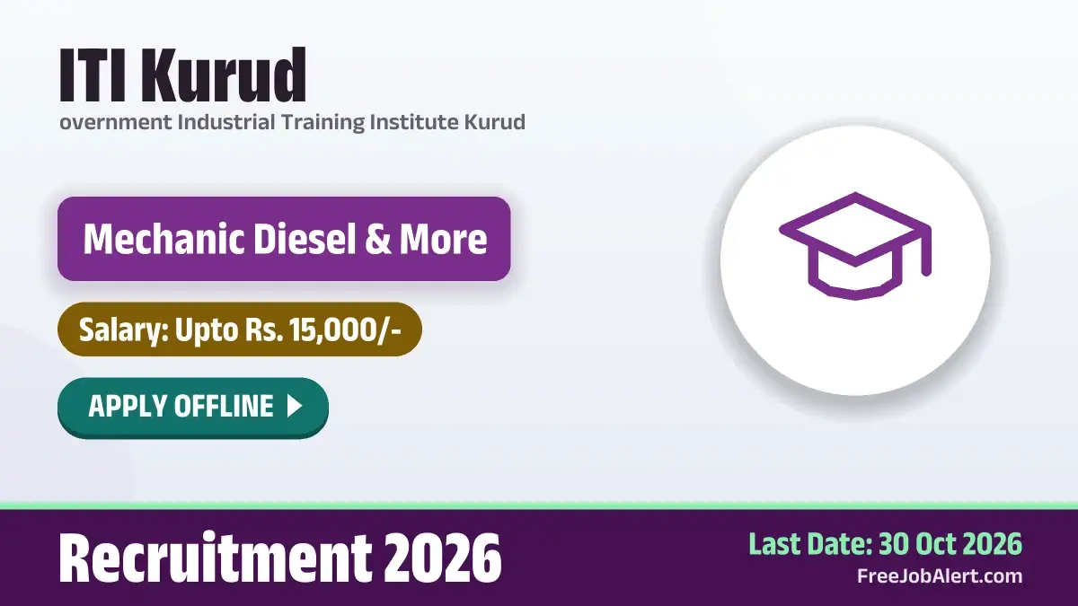ITI Kurud Guest Lecturer Recruitment 2026 – Apply Offline ITI Kurud Guest Lecturer Recruitment 2026 – Apply Offline