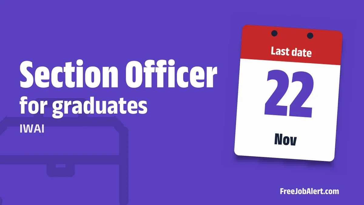 IWAI Section Officer Recruitment 2026 – Apply Offline IWAI Section Officer Recruitment 2026 – Apply Offline