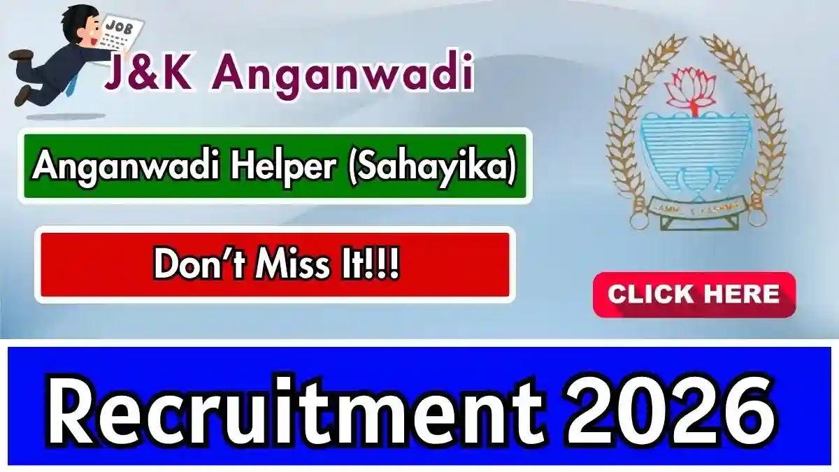 J&K Anganwadi Anganwadi Helper Recruitment 2026 - Apply Offline