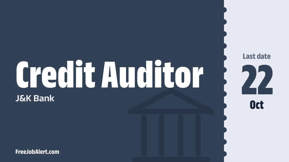 J&K Bank Credit Auditor Recruitment 2026 – Apply Online J&K Bank Credit Auditor Recruitment 2026 – Apply Online