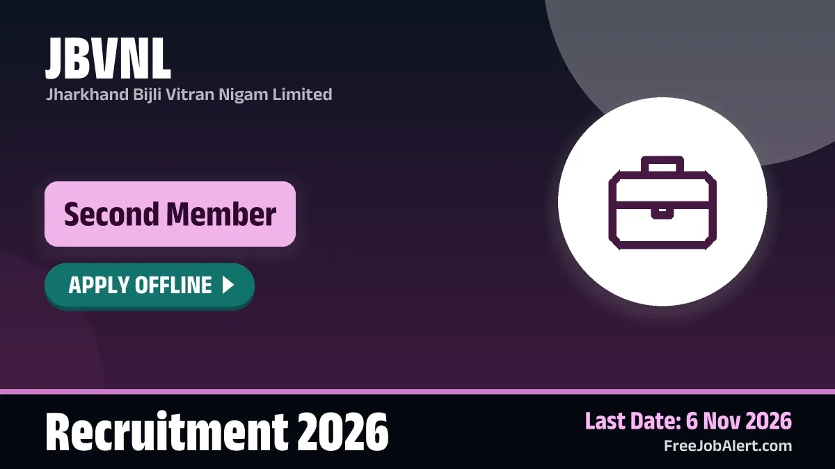 JBVNL Second Member Recruitment 2026 – Apply Offline JBVNL Second Member Recruitment 2026 – Apply Offline