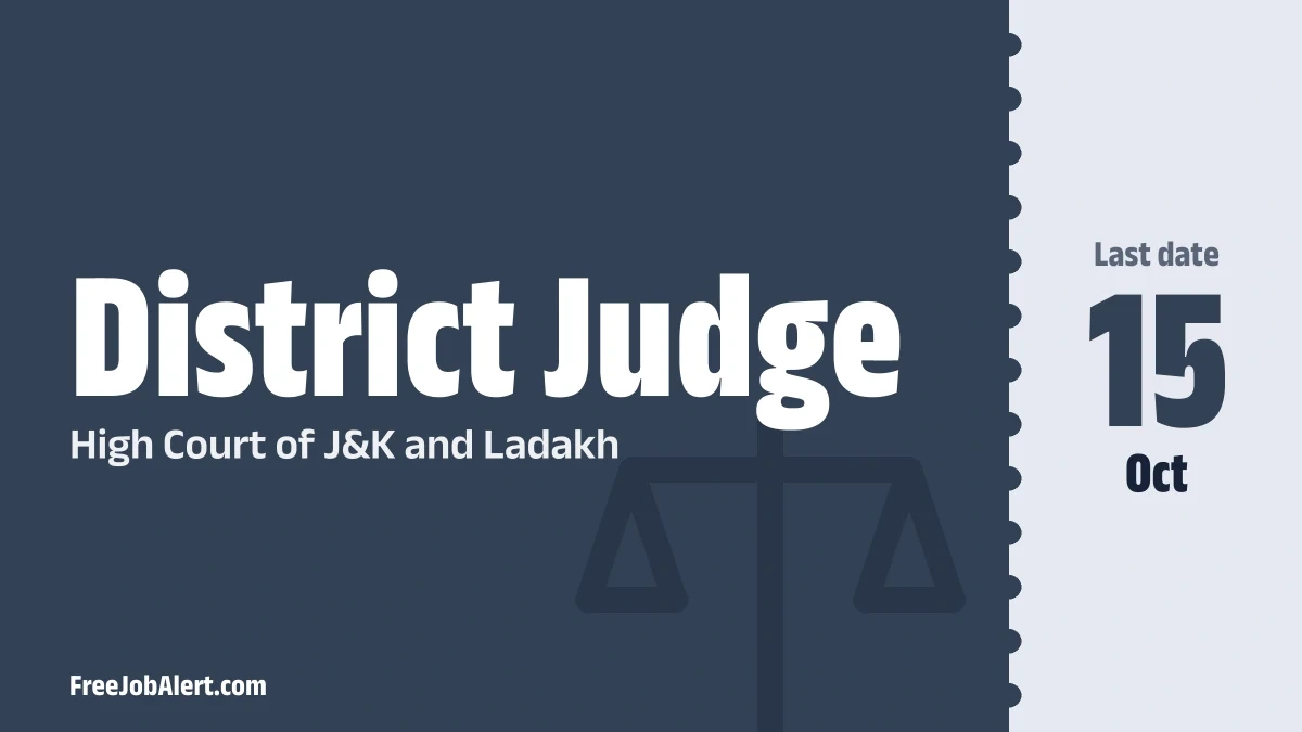 JK High Court District Judge Recruitment 2026 – Apply Online for 11 Posts