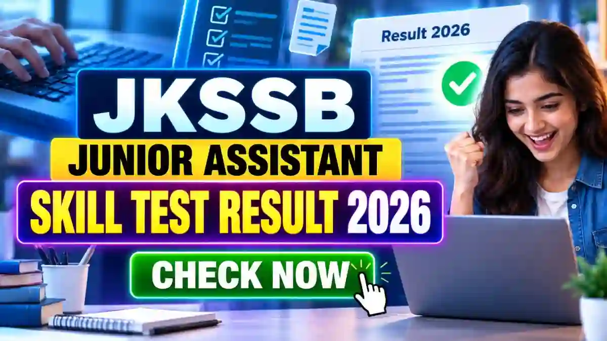 JKSSB Junior Assistant Skill Test Result 2026 Out - Download PDF at jkssb.nic.in