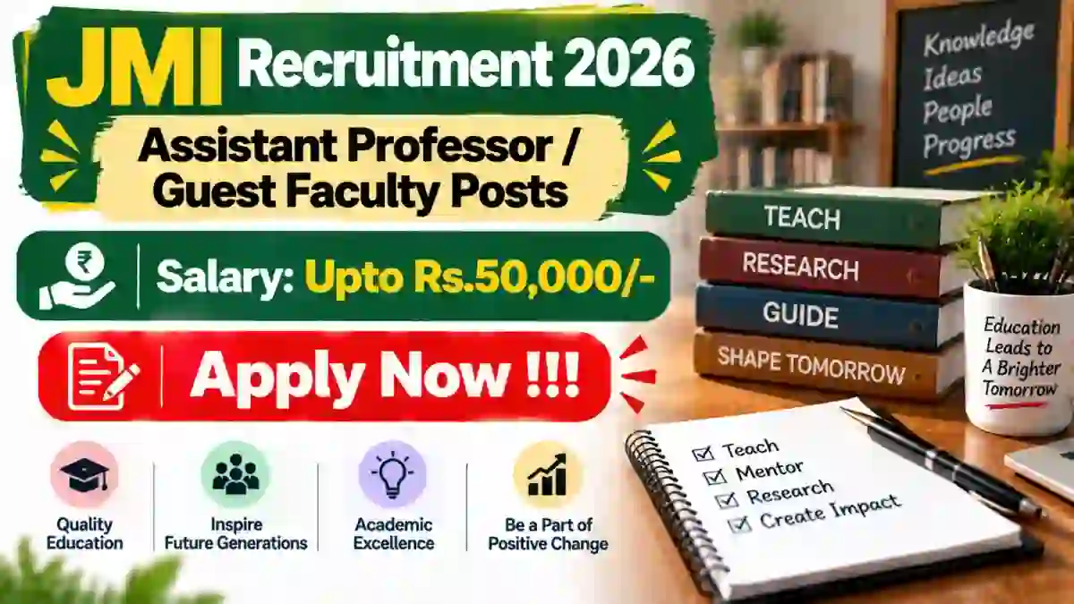 JMI Recruitment 2026 - Apply Offline for Assistant Professor/ Guest Faculty Posts