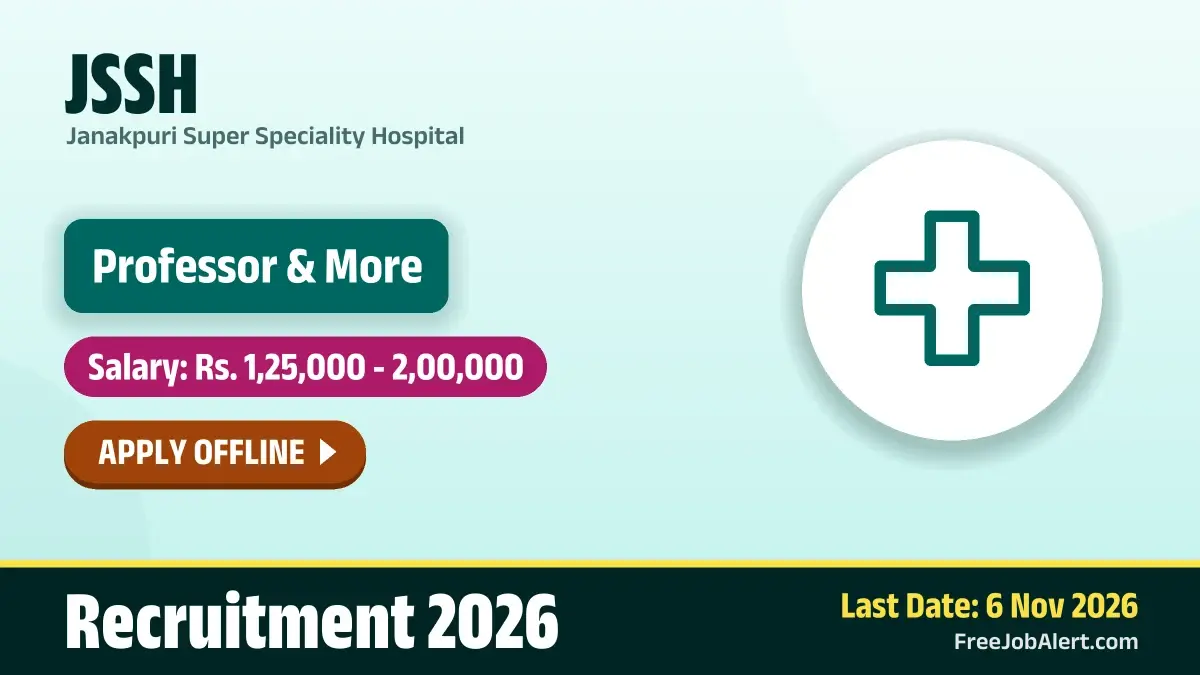 JSSH Recruitment 2026 – Apply Offline for 27 Professor, Assistant Professor and More Posts