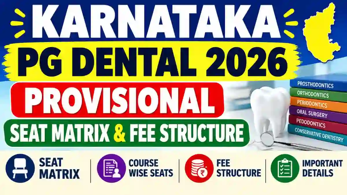 Karnataka PG Dental 2026 Seat Matrix Out - Direct Link to Check Status Online @ cetonline.karnataka.gov.in