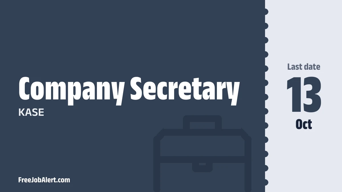 KASE Company Secretary Recruitment 2026 – Apply Online KASE Company Secretary Recruitment 2026 – Apply Online