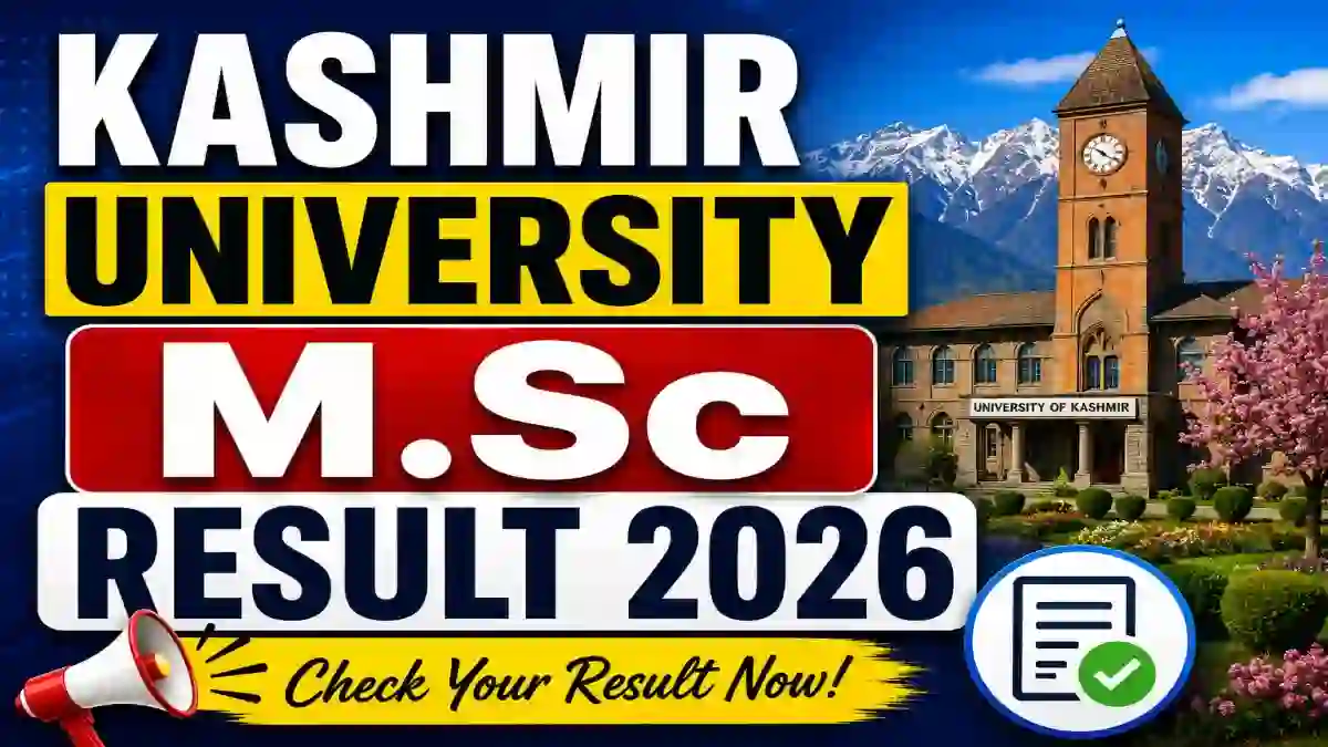Kashmir University M.Sc Result 2026 Out - Check 4th Semester Result Online @ kashmiruniversity.net Kashmir University M.Sc Result 2026 Out - Check 4th Semester Result Online @ kashmiruniversity.net