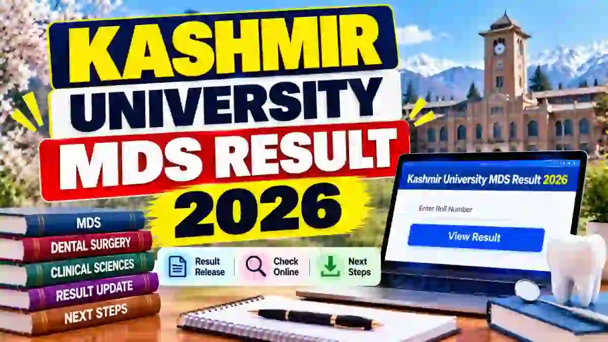 Kashmir University MDS Result 2026 Out - Direct Link to Check 1st Year Result Online @ kashmiruniversity.net