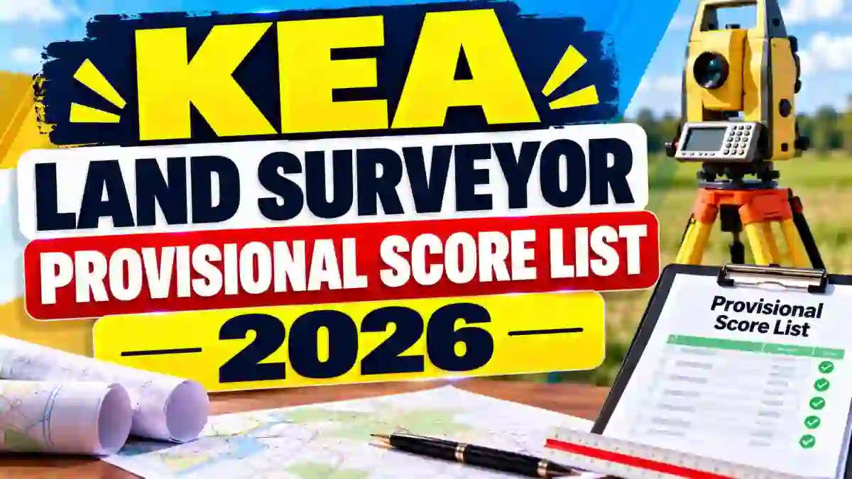 KEA Land Surveyor Provisional Score List 2026 Out - Download RPC Result PDF KEA Land Surveyor Provisional Score List 2026 Out - Download RPC Result PDF