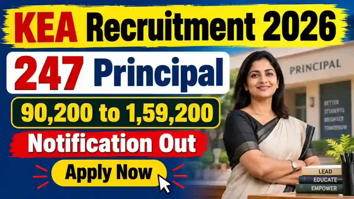 KEA Principal Recruitment 2026 Notification Out - Apply Online for 247 Posts