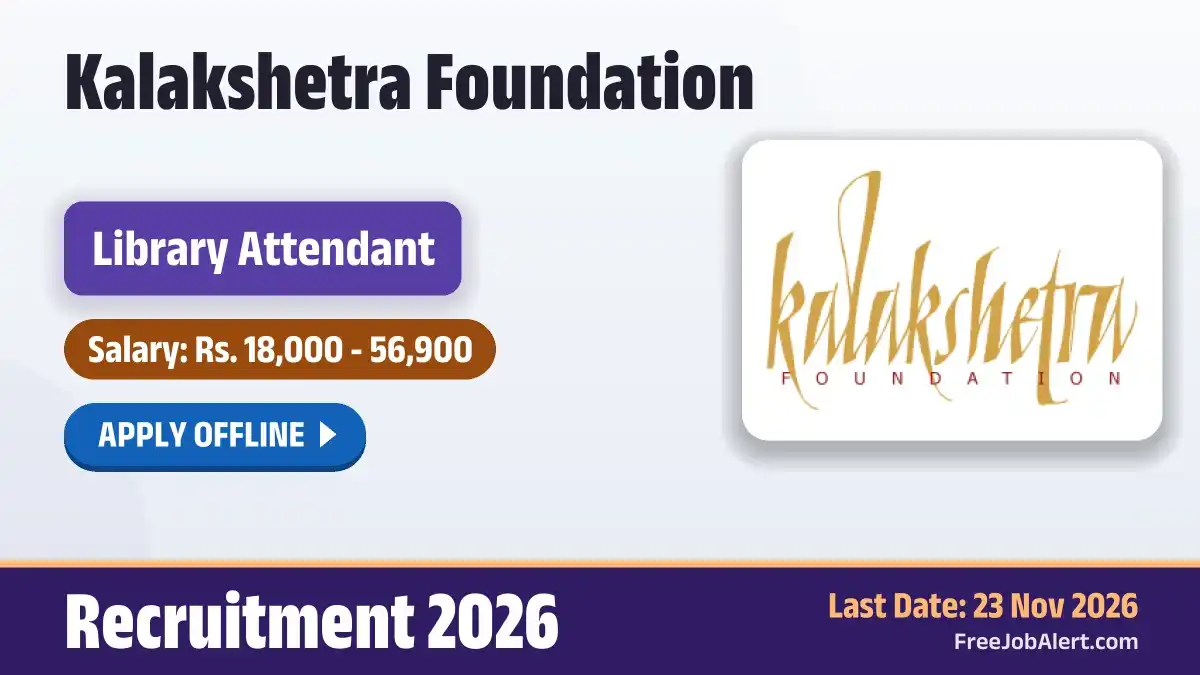 KF Library Attendant Recruitment 2026 – Apply Offline KF Library Attendant Recruitment 2026 – Apply Offline