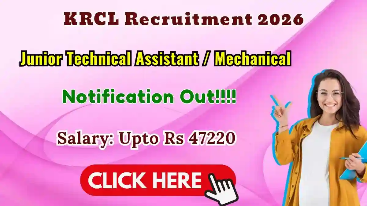 Konkan Railway Junior Technical Assistant / Mechanical Recruitment 2026 - Walkin for 10 Posts