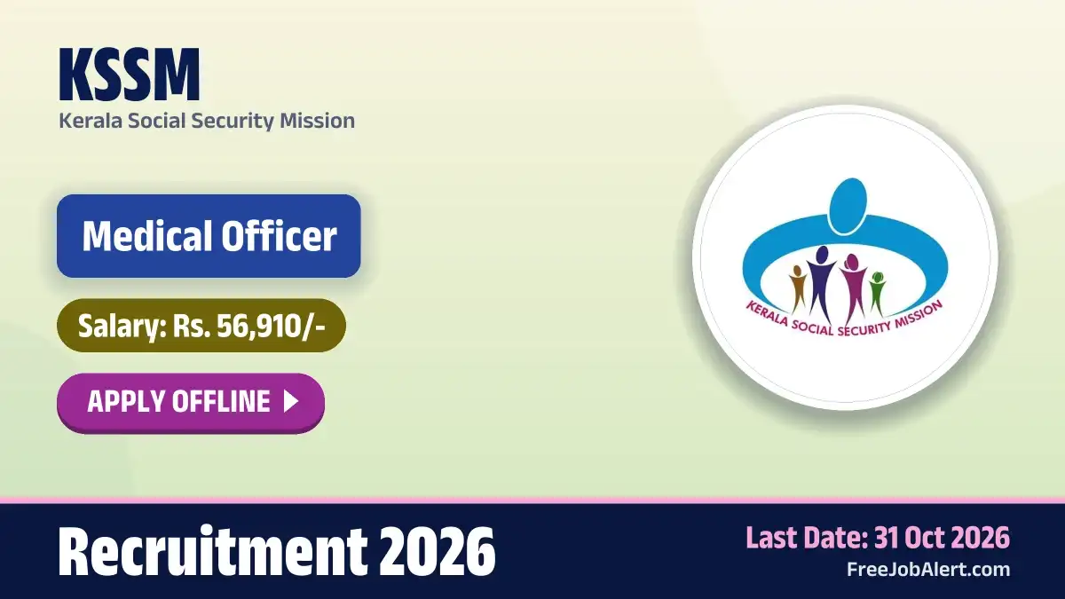 KSSM Medical Officer Recruitment 2026 – Apply Offline KSSM Medical Officer Recruitment 2026 – Apply Offline