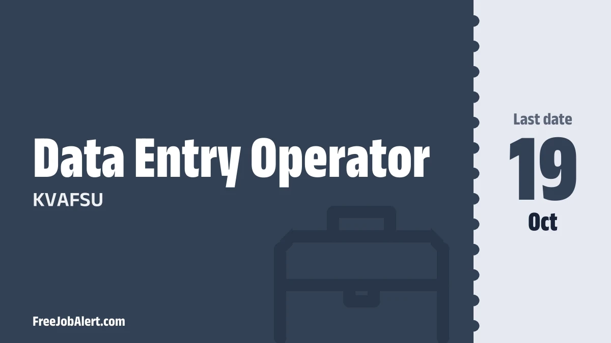 KVAFSU Data Entry Operator Recruitment 2026 – Apply Online