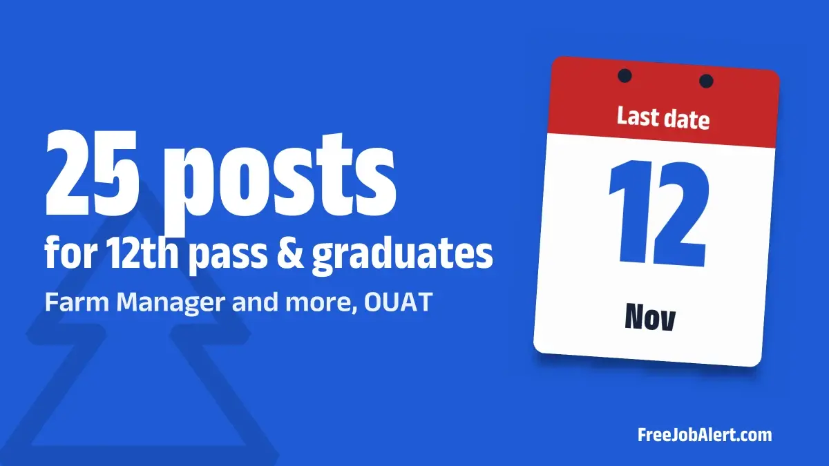 KVK OUAT Recruitment 2026 – Apply Offline for 25 Stenographer, Farm Manager and More Posts KVK OUAT Recruitment 2026 – Apply Offline for 25 Stenographer, Farm Manager and More Posts