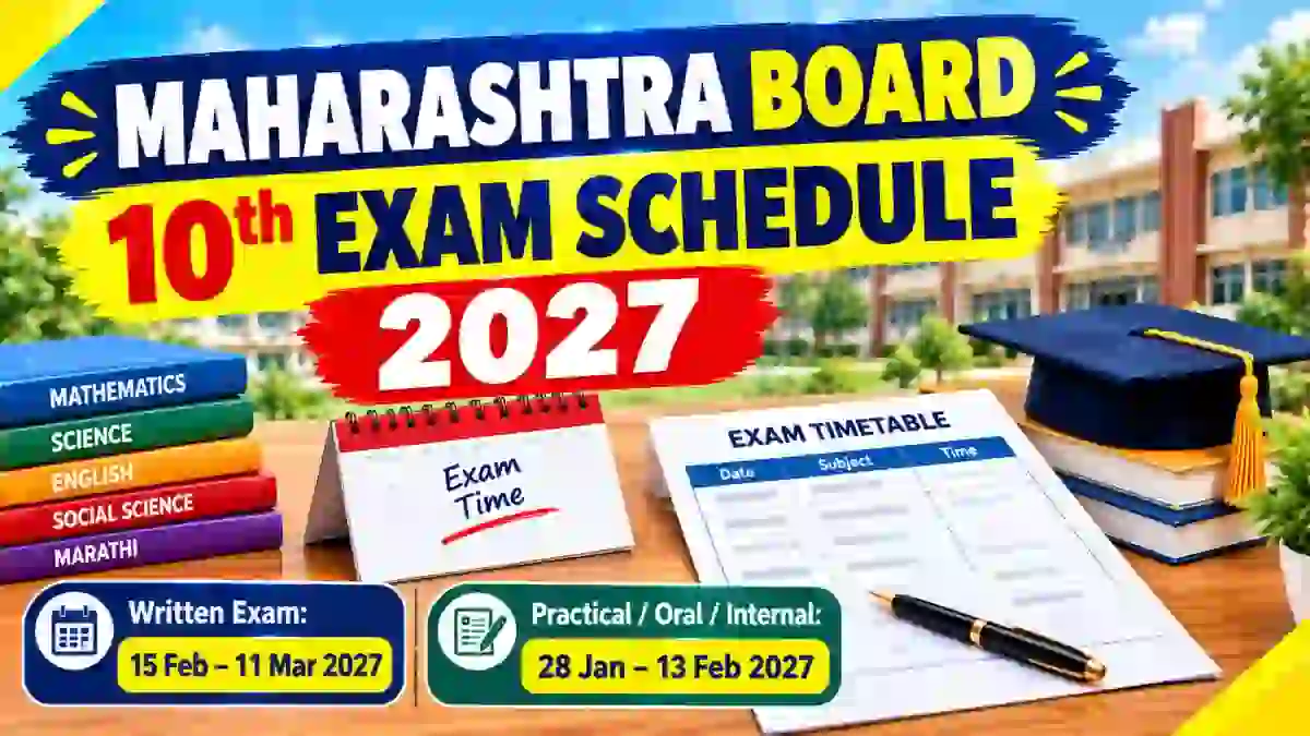 Maharashtra 10th SSC Board Exam Time Table 2027 - Check Exam Dates Online @ mahahsscboard.in Maharashtra 10th SSC Board Exam Time Table 2027 - Check Exam Dates Online @ mahahsscboard.in
