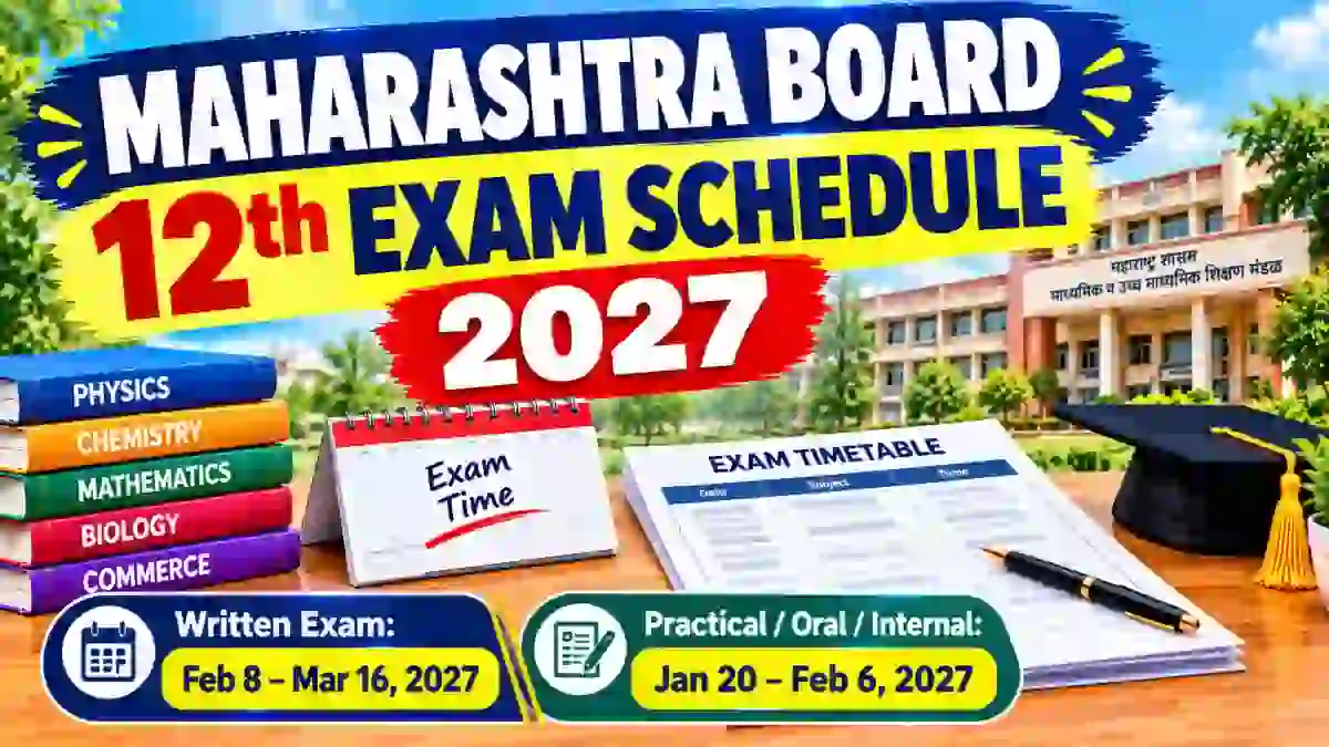 Maharashtra 12th HSC Board Exam Time Table 2027 - Check Exam Dates Online @ mahahsscboard.in