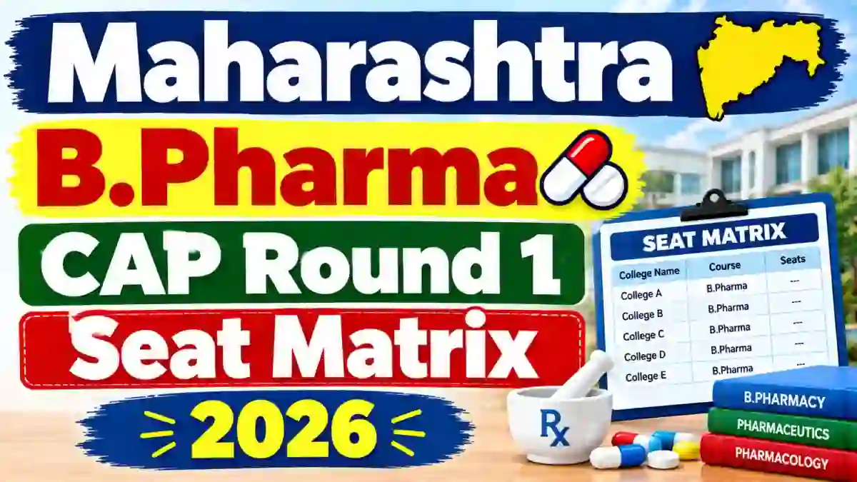 Maharashtra B.Pharma CAP Round 1 Seat Matrix 2026 - Check Status Online at ph2026.mahacet.org Maharashtra B.Pharma CAP Round 1 Seat Matrix 2026 - Check Status Online at ph2026.mahacet.org