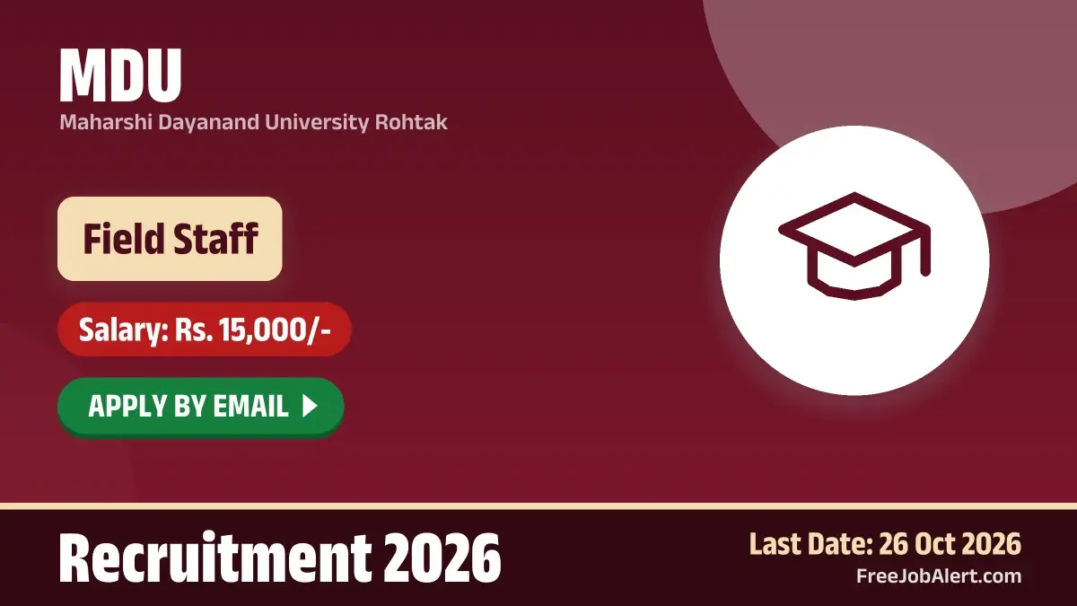 MDU Field Staff Recruitment 2026 – Apply Online MDU Field Staff Recruitment 2026 – Apply Online