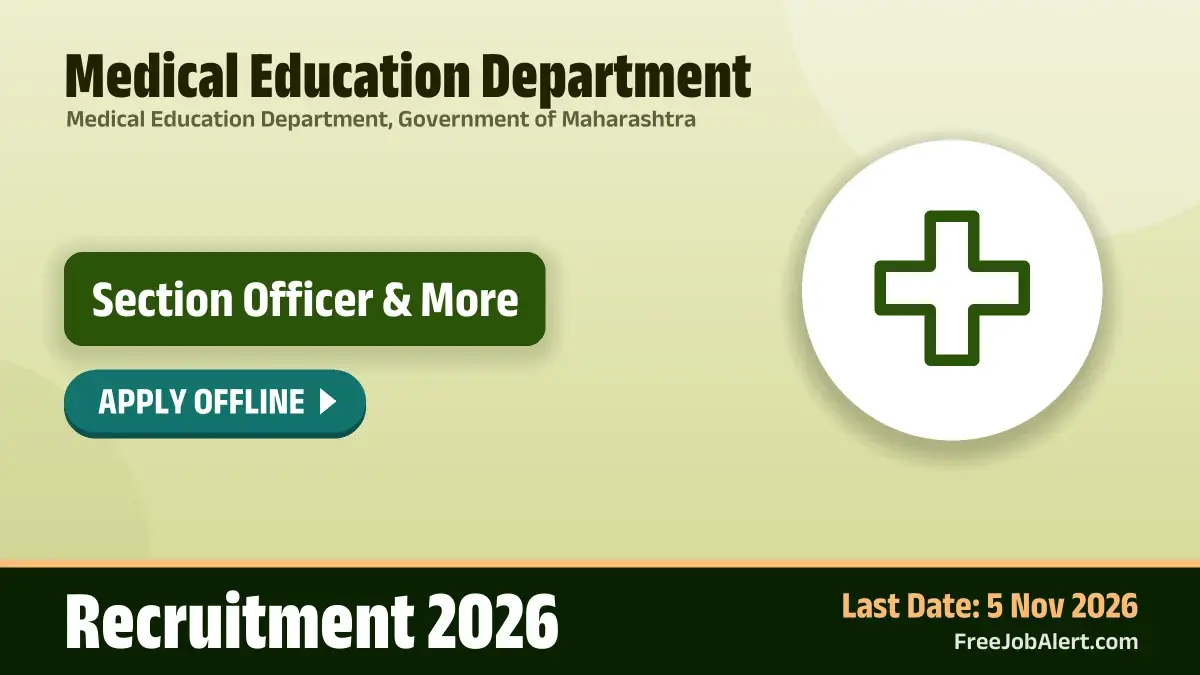 Medical Education Department Senior Grade Stenographer Recruitment 2026 – Apply Offline Medical Education Department Senior Grade Stenographer Recruitment 2026 – Apply Offline