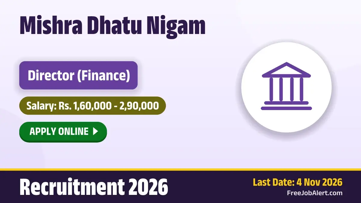 MIDHANI Director Recruitment 2026 – Apply Online MIDHANI Director Recruitment 2026 – Apply Online