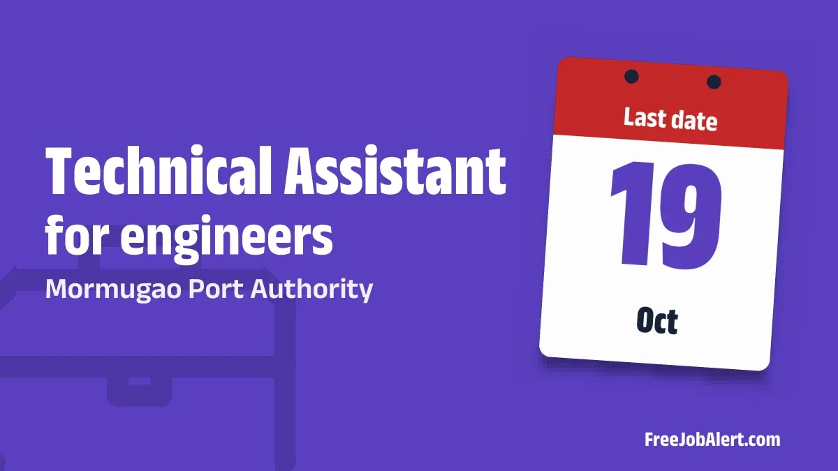Mormugao Port Authority Technical Assistant Recruitment 2026 – Apply Online Mormugao Port Authority Technical Assistant Recruitment 2026 – Apply Online