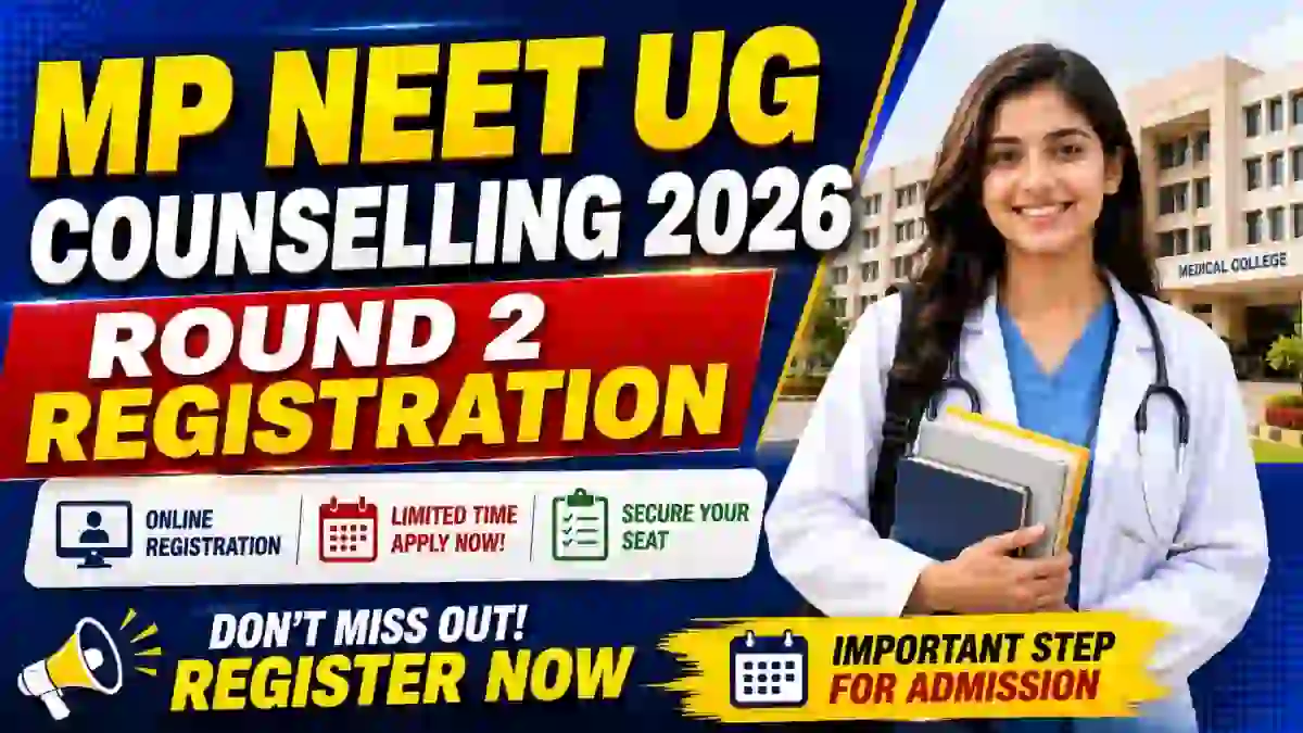 MP NEET UG Counselling 2026 Round 2 Registration - Direct Link to Check Online at dme.mponline.gov.in