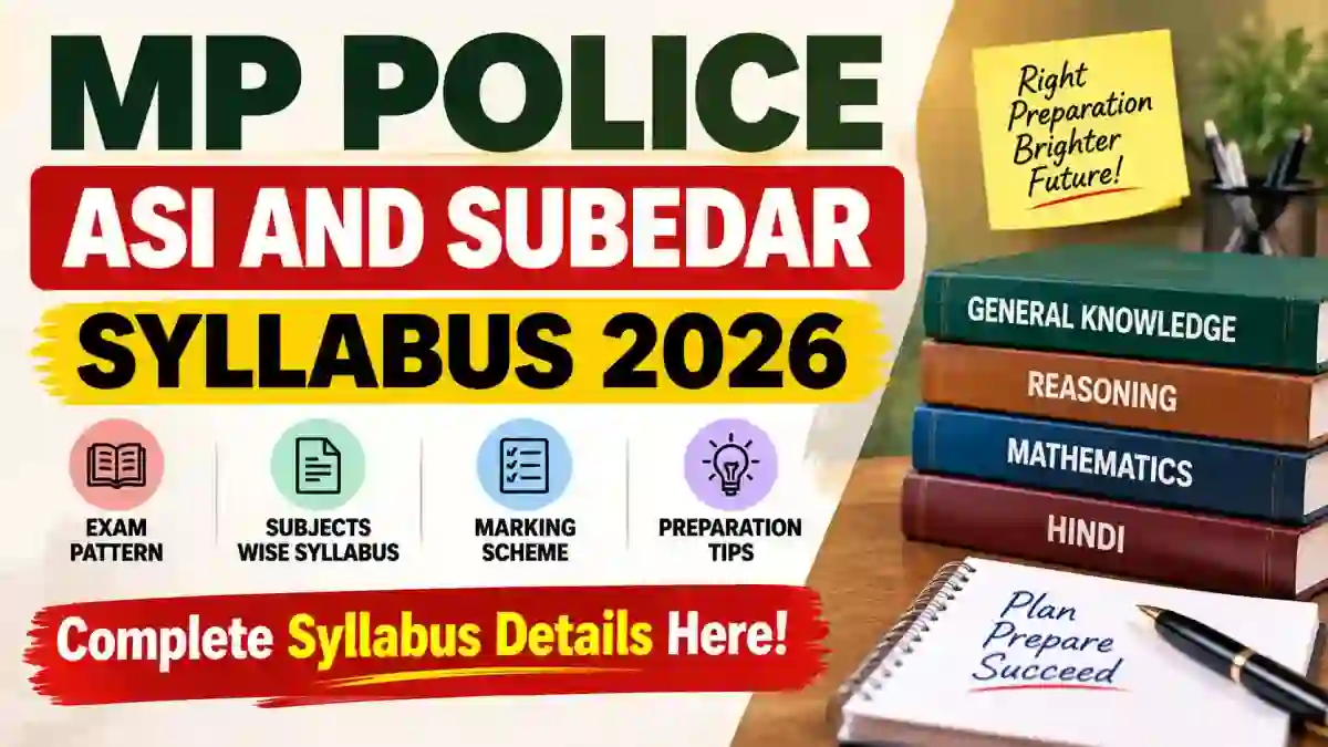 MP Police ASI and Subedar Syllabus 2026 - Check Exam Pattern PDF MP Police ASI and Subedar Syllabus 2026 - Check Exam Pattern PDF