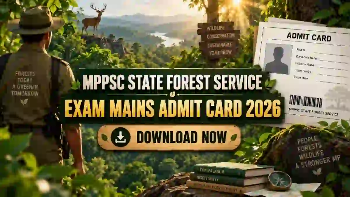 MPPSC State Forest Service Exam Mains Admit Card 2026 Out - Download Hall Ticket at mppsc.mp.gov.in MPPSC State Forest Service Exam Mains Admit Card 2026 Out - Download Hall Ticket at mppsc.mp.gov.in
