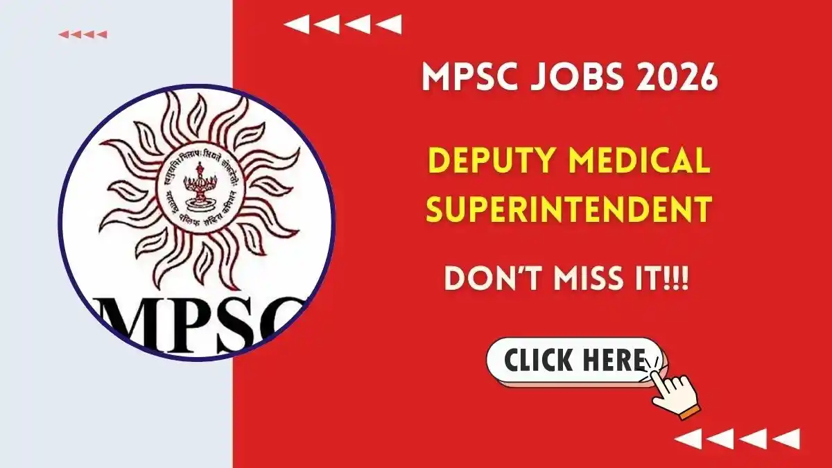 MPSC Deputy Medical Superintendent Recruitment 2026 - Apply Online