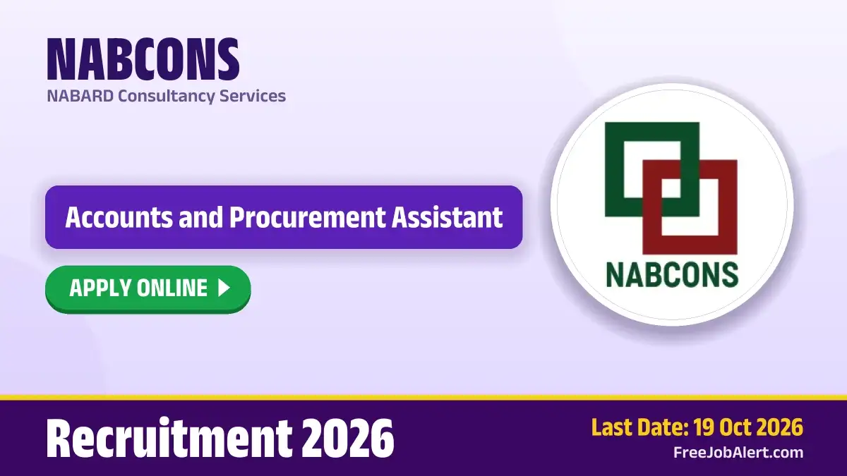 NABCONS Accounts and Procurement Assistant Recruitment 2026 – Apply Online NABCONS Accounts and Procurement Assistant Recruitment 2026 – Apply Online