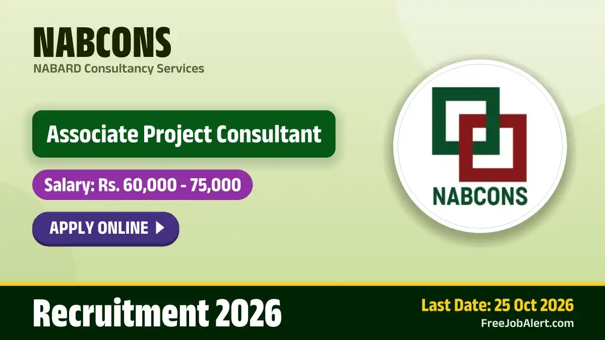 NABCONS Associate Project Consultant Recruitment 2026 – Apply Online