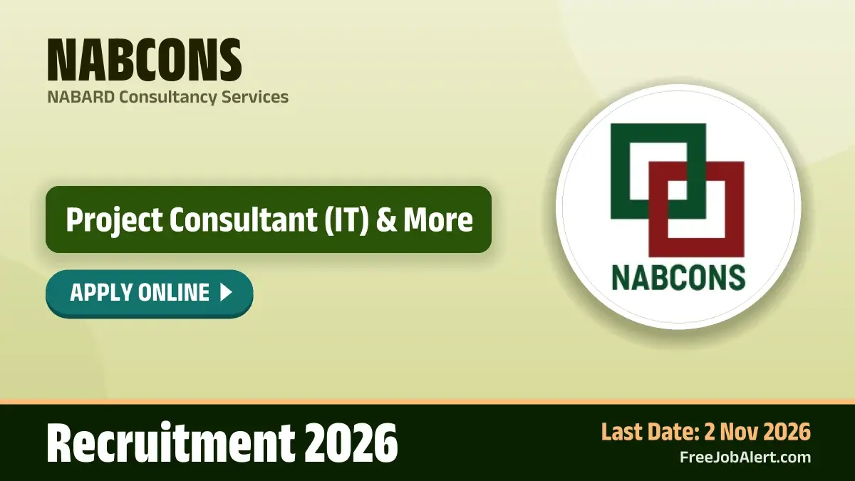 NABCONS Project Consultant Recruitment 2026 – Apply Online NABCONS Project Consultant Recruitment 2026 – Apply Online