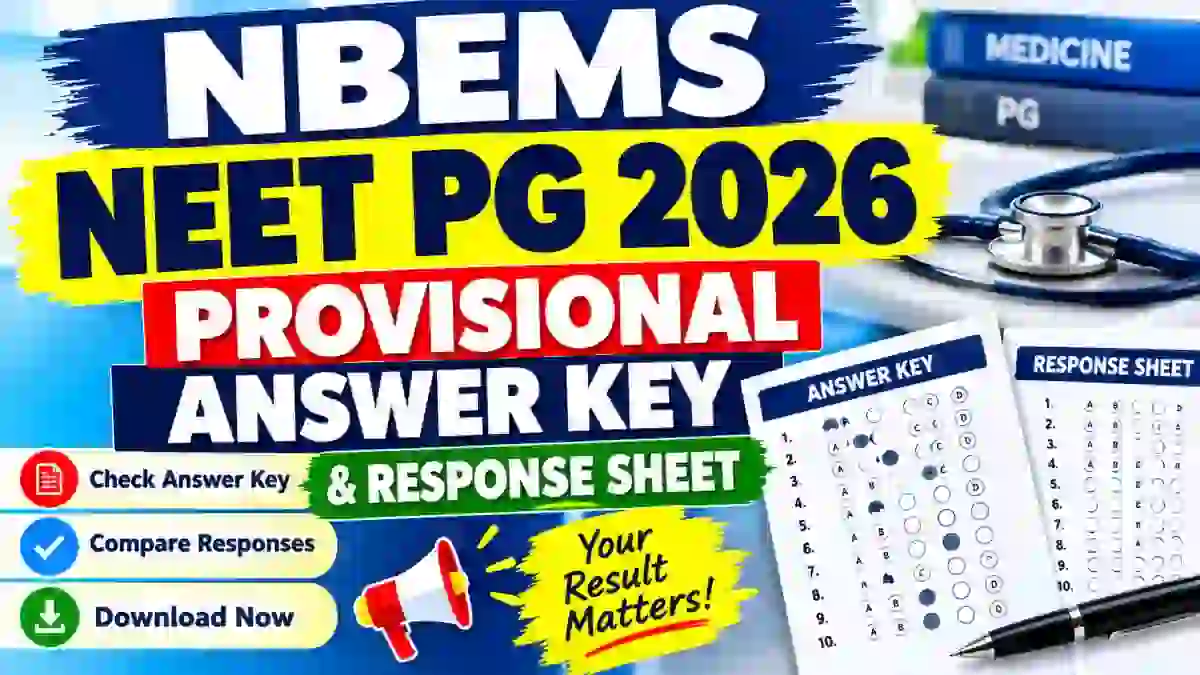 NBEMS NEET PG 2026 Answer Key & Response Sheet - Check Status Online @ nbe.edu.in NBEMS NEET PG 2026 Answer Key & Response Sheet - Check Status Online @ nbe.edu.in