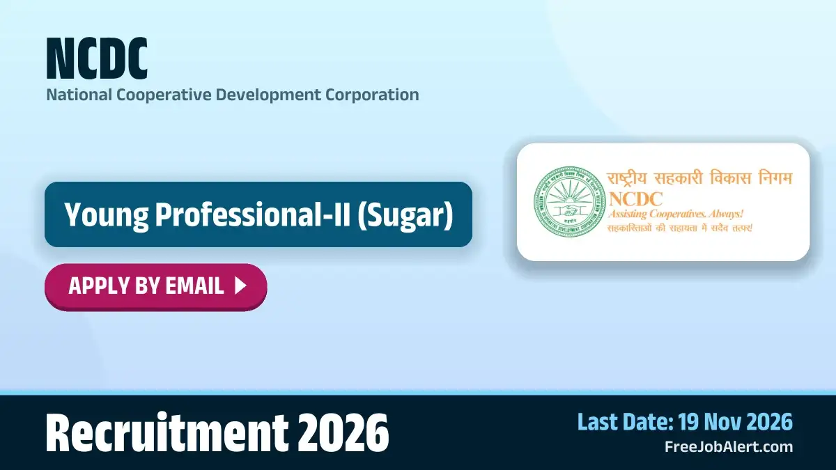 NCDC Young Professional II Recruitment 2026 – Apply Online NCDC Young Professional II Recruitment 2026 – Apply Online