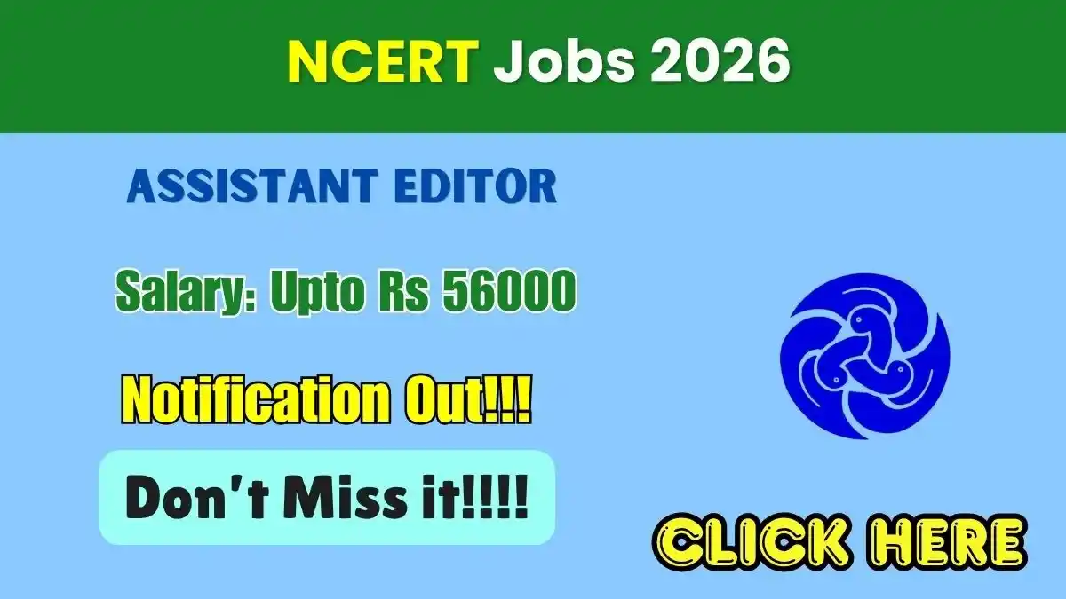 NCERT Assistant Editor Recruitment 2026 - Apply Online