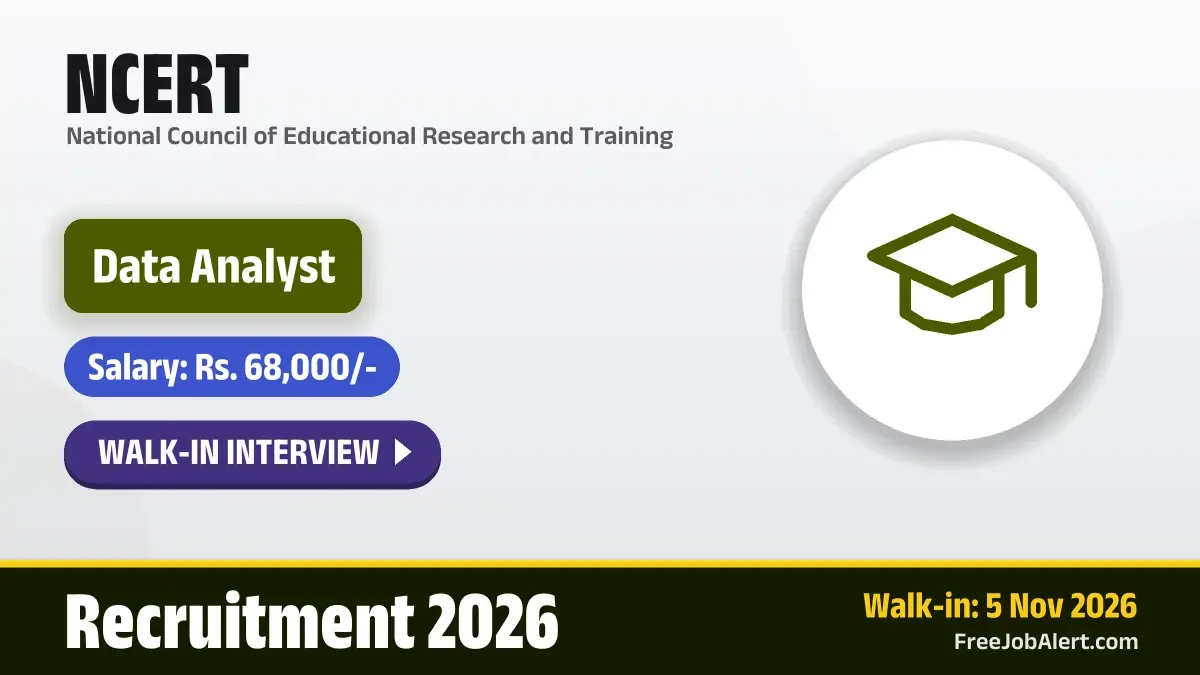 NCERT Data Analyst Recruitment 2026 – Walkin