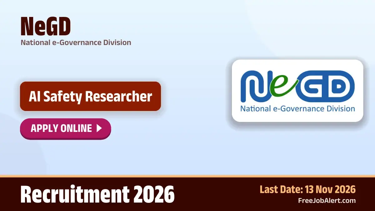 NeGD AI Safety Researcher Recruitment 2026 – Apply Online NeGD AI Safety Researcher Recruitment 2026 – Apply Online