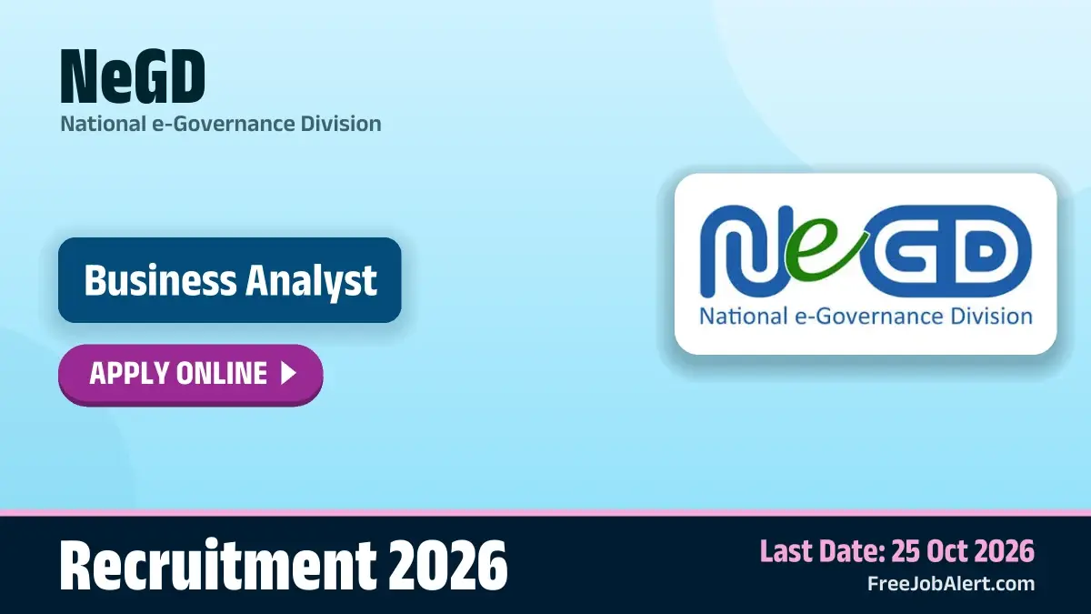 NeGD Business Analyst Recruitment 2026 – Apply Online NeGD Business Analyst Recruitment 2026 – Apply Online
