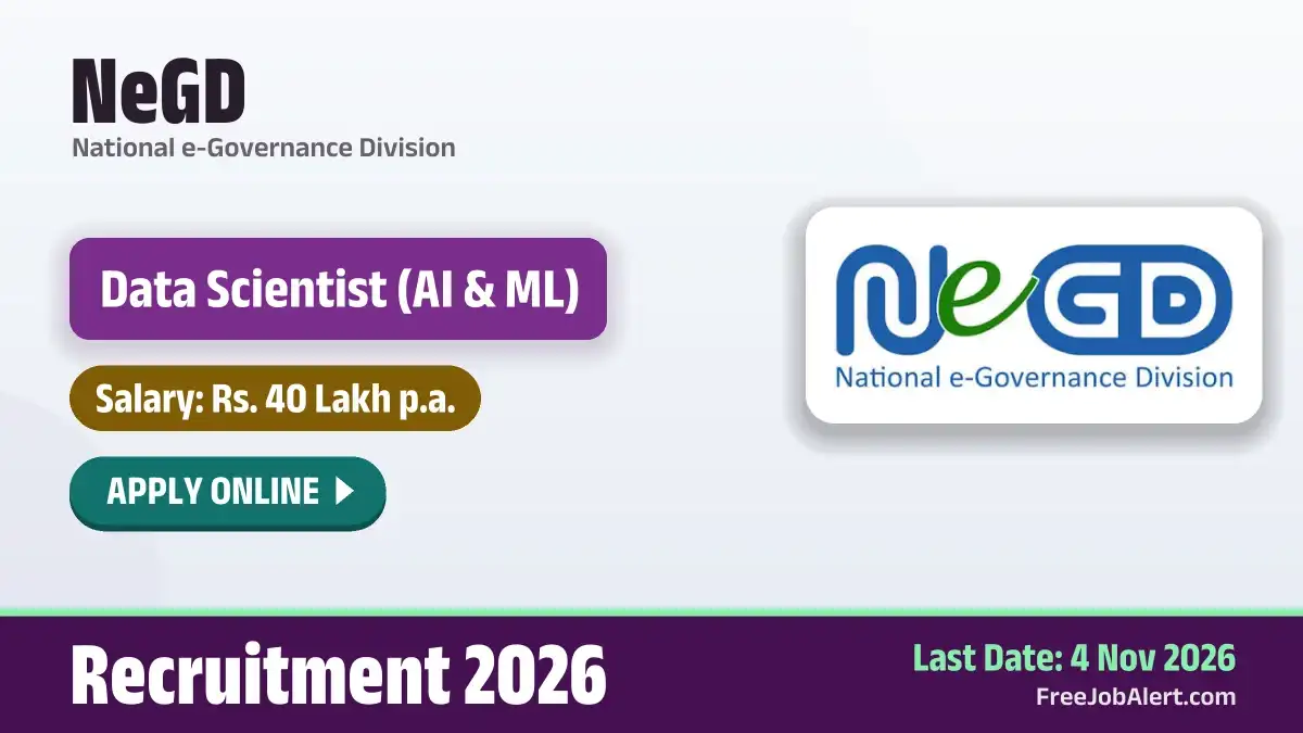 NeGD Data Scientist Recruitment 2026 – Apply Online