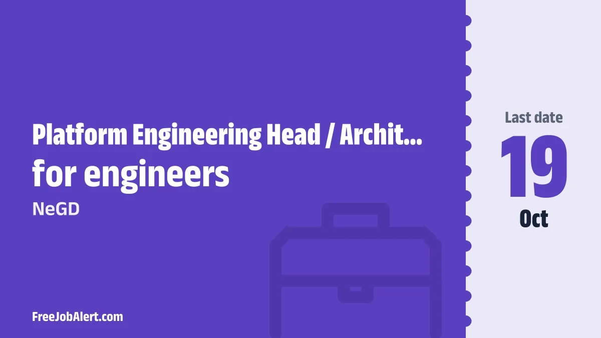 NeGD Platform Engineering Head Recruitment 2026 – Apply Online NeGD Platform Engineering Head Recruitment 2026 – Apply Online