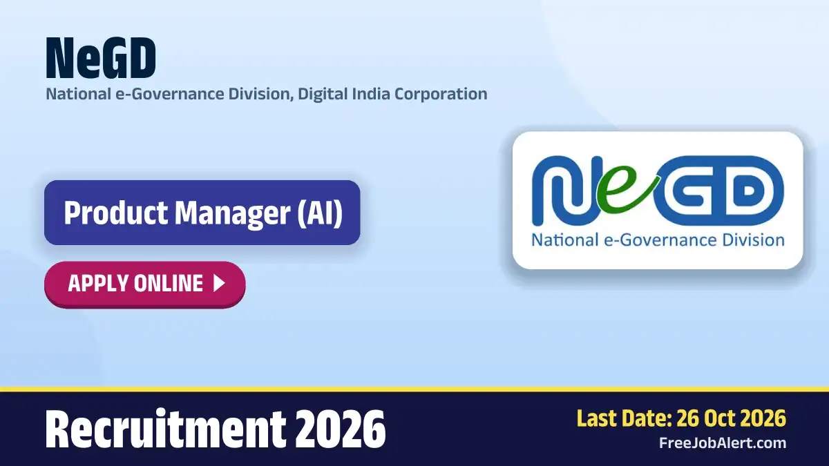 NeGD Product Manager Recruitment 2026 – Apply Online NeGD Product Manager Recruitment 2026 – Apply Online