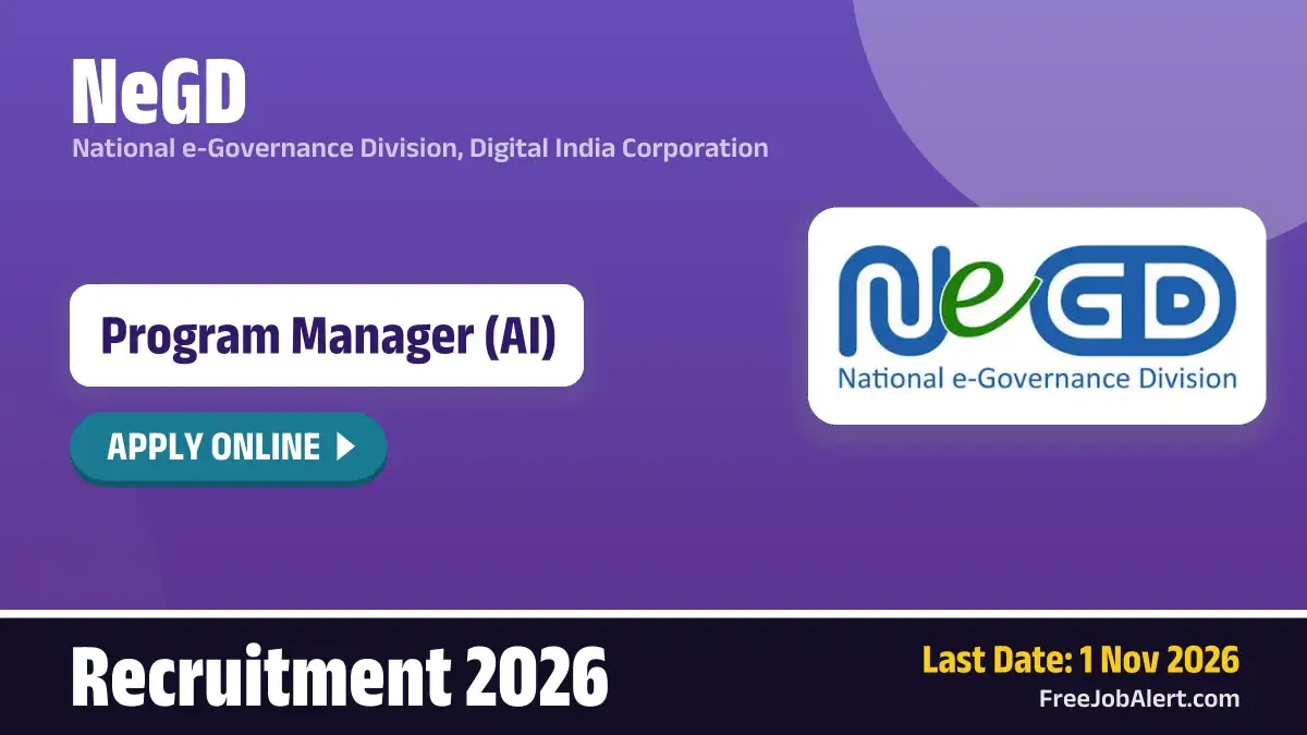 NeGD Program Manager Recruitment 2026 – Apply Online