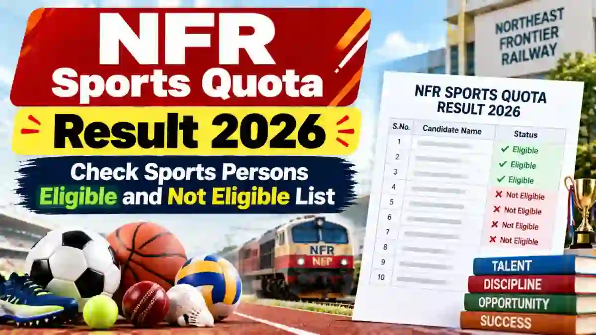 NFR Sports Quota Result 2026 - Check Sports Persons Eligible and Not Eligible List NFR Sports Quota Result 2026 - Check Sports Persons Eligible and Not Eligible List