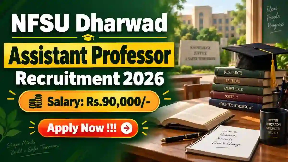 NFSU Dharwad Assistant Professor Recruitment 2026 - Apply Online NFSU Dharwad Assistant Professor Recruitment 2026 - Apply Online