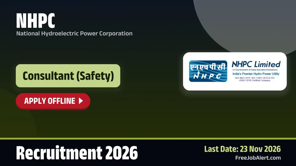 NHPC Consultant Recruitment 2026 – Apply Offline NHPC Consultant Recruitment 2026 – Apply Offline