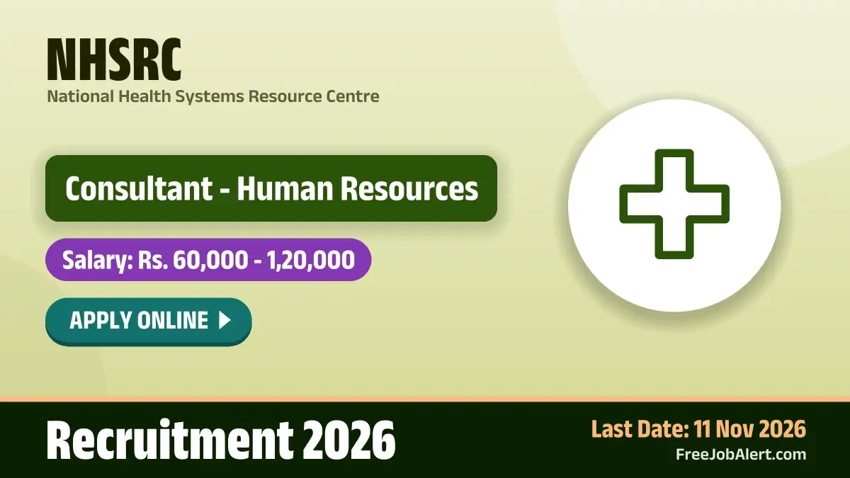 NHSRC Consultant - Human Resources Recruitment 2026 – Apply Online NHSRC Consultant - Human Resources Recruitment 2026 – Apply Online